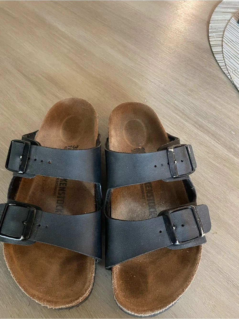 Birkenstock Kids Black Double Buckle Slide Sandals